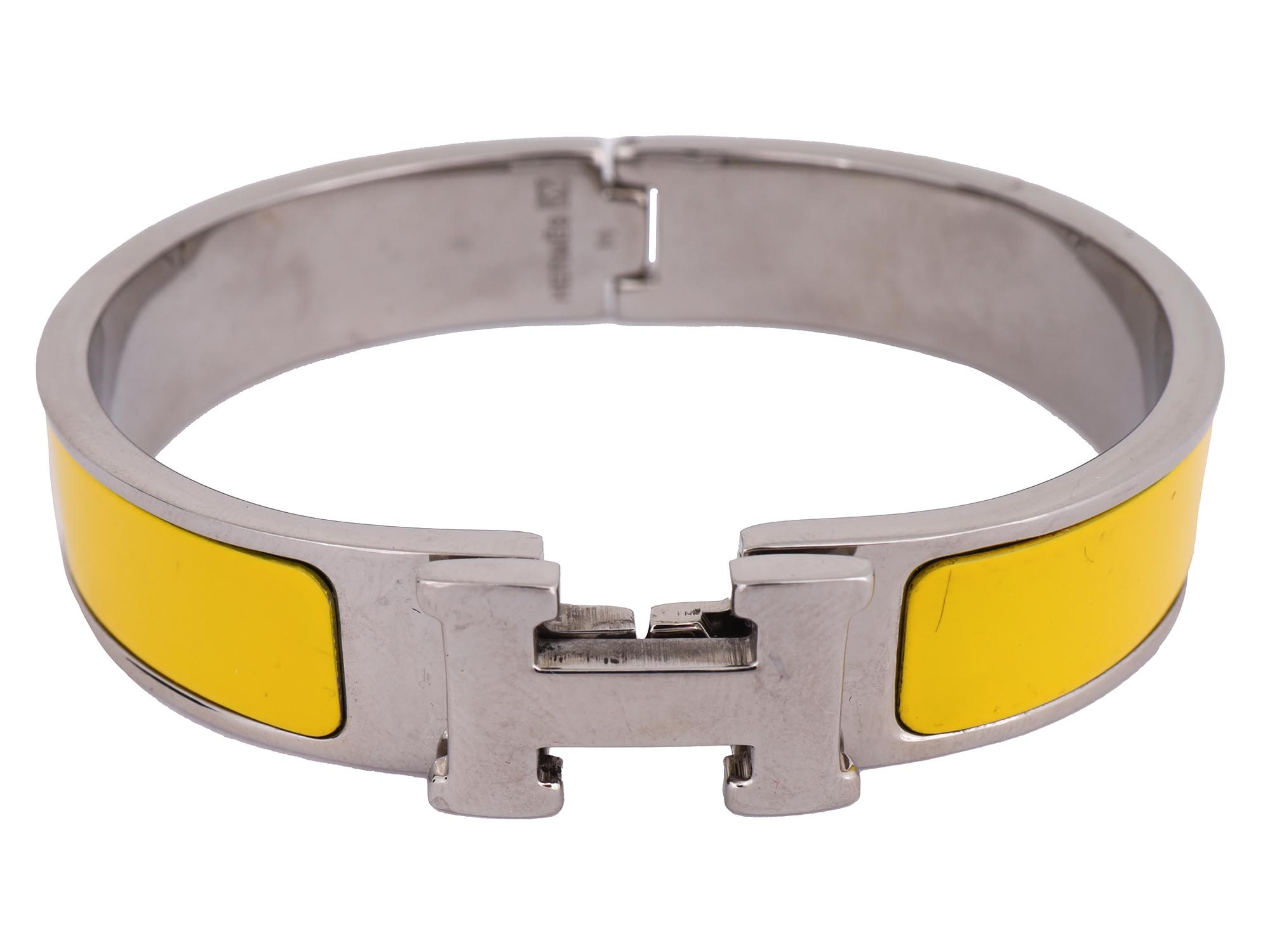 HERMES CLIQUE H YELLOW PALLADIUM PLATED BRACELET PIC-0